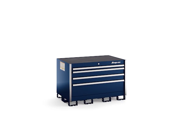 Four-Drawer Extra-Wide Desk (Royal Blue with Brushed Trim)