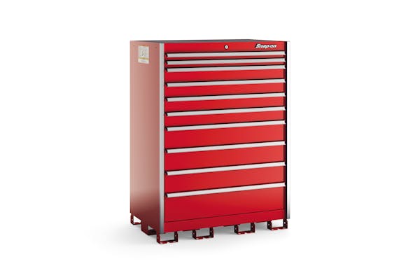 10-Drawer Extra-Wide Eye-Level (Red w/Brushed Trim)