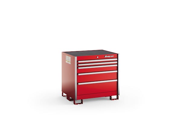 Five-Drawer Standard Plus Bench (Red w/Brushed Trim)