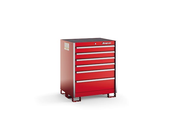 Six-Drawer Standard Plus Counter (Red w/Brushed Trim)