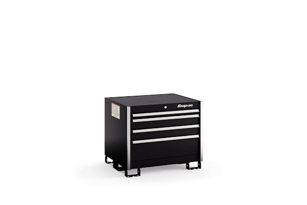Four-Drawer Standard Plus Desk (Gloss Black w/Brushed Trim)