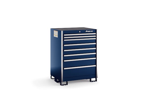 Eight-Drawer Standard Plus Standing Counter (Royal Blue w/Brushed Trim)