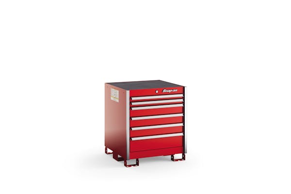 Six-Drawer Standard Bench (Red with Brushed Trim)