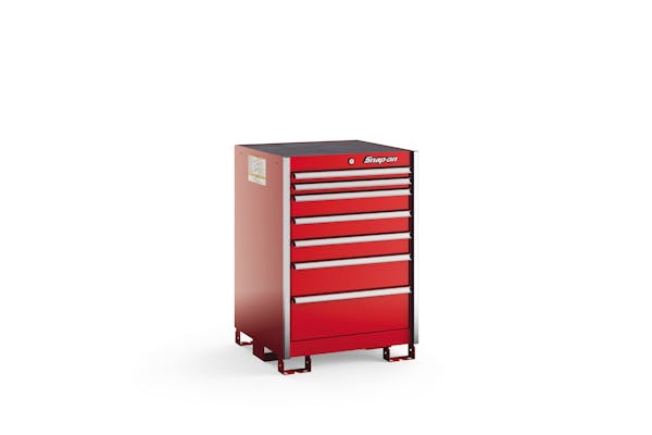 Seven-Drawer Standard Counter (Red with Brushed Trim)