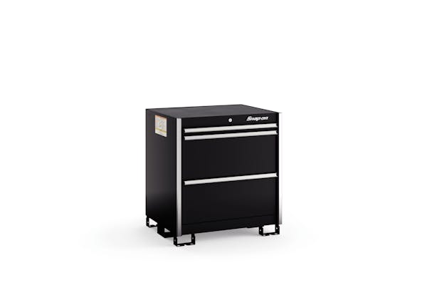 Three-Drawer Standard Plus Tall Bench (Gloss Black w/Brushed Trim)