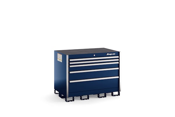 Five-Drawer Extra-Wide Bench (Royal Blue with Brushed Trim)