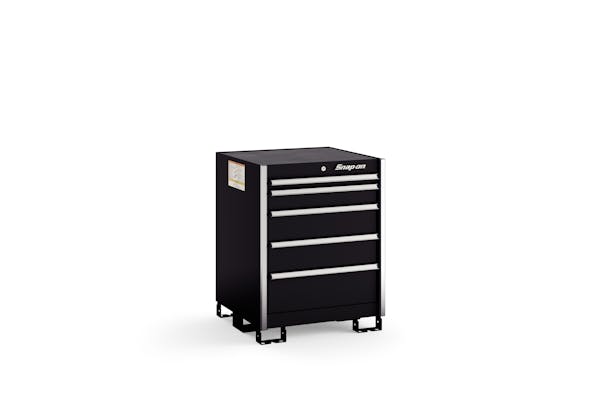 Five-Drawer Standard Tall Bench (Gloss Black with Brushed Trim)