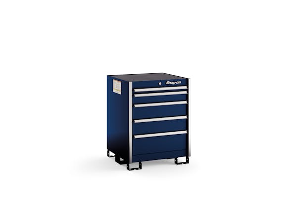 Five-Drawer Standard Tall Bench (Royal Blue with Brushed Trim)