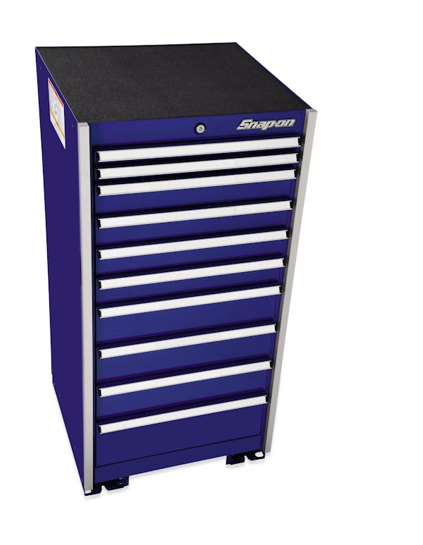 Five-Drawer Standard Tall Bench (Royal Blue with Brushed Trim)