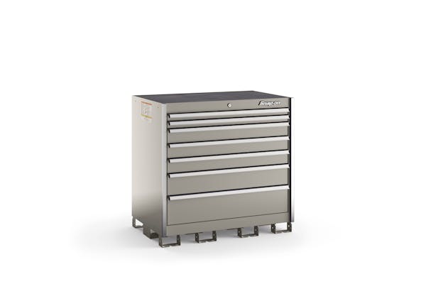 Seven-Drawer Extra-Wide Counter (Arctic Silver with Brushed Trim)
