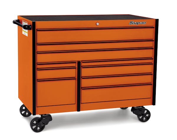 54" 10-Drawer Double-Bank Masters Series Roll Cab (Electric Orange with Black Trim and Blackout Details)