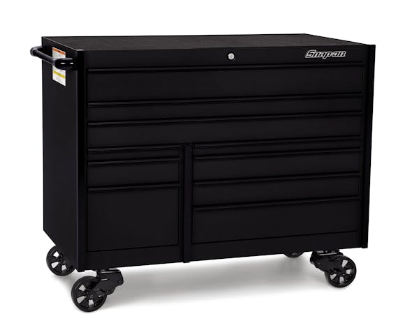 54" 10-Drawer Double-Bank Masters Series Roll Cab (Gloss Black with Black Trim and Blackout Details)