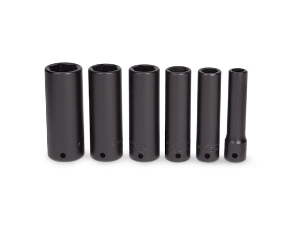 6 pc 1/4" Drive 6-Point SAE Flank Drive® Deep Impact Socket Set (1/4-9/16")