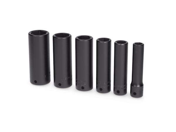 6 pc 1/4" Drive 6-Point SAE Flank Drive® Deep Impact Socket Set (1/4-9/16")