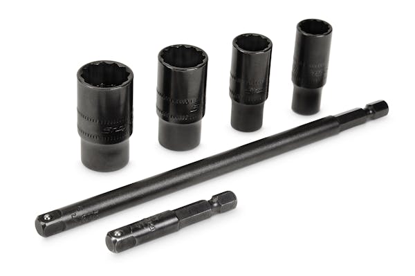 6 pc 1/4 Drive 12-Point Metric Semi-Deep Flip Socket Set