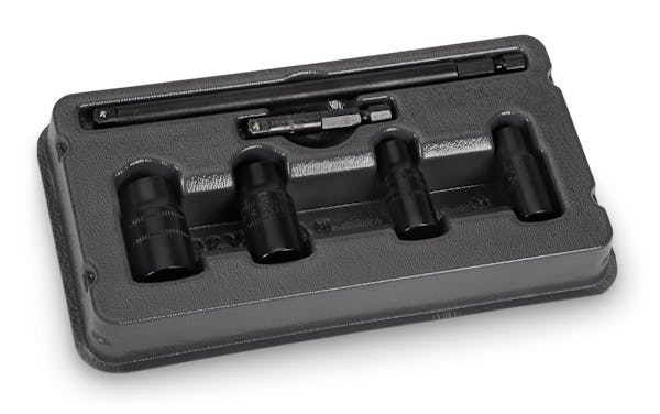 6 pc 1/4 Drive 12-Point Metric Semi-Deep Flip Socket Set